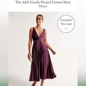 Abercrombie Giselle Pleated Cutout Maxi Dress in Burgandy
